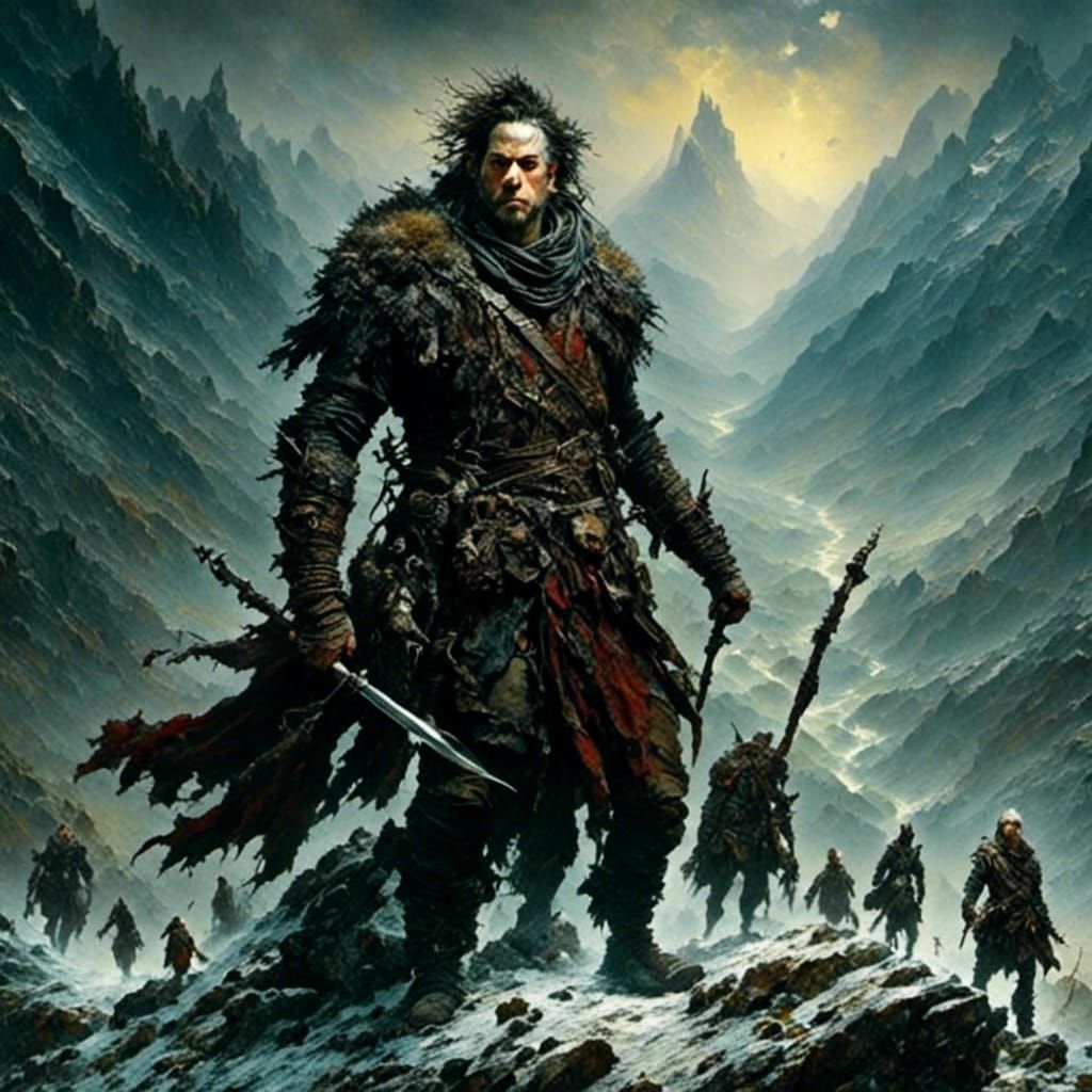 Dark Fantasy Creature Rising Up: Impasto Painting