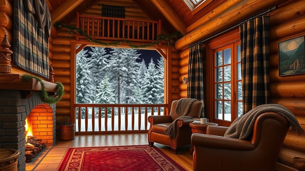 Cozy Log Cabin Retreat with Stone Fireplace and Rustic Charm