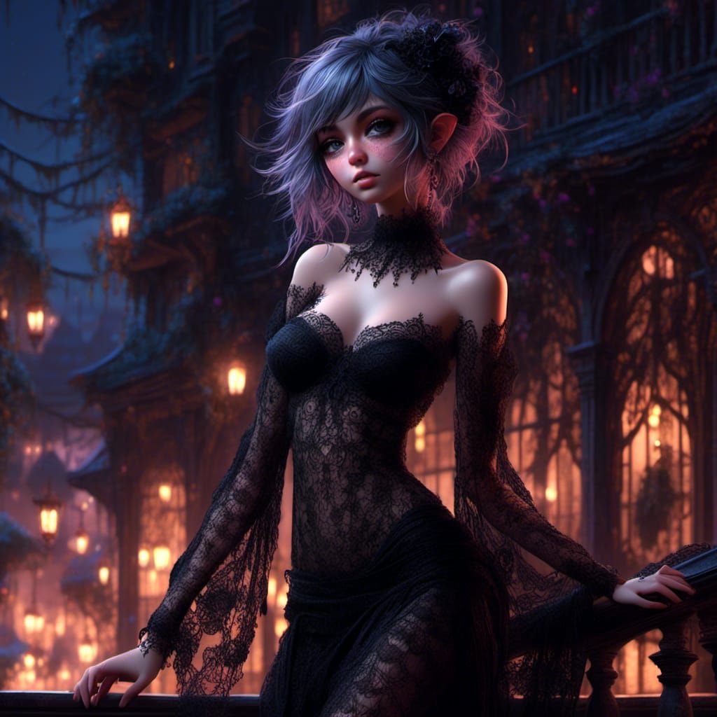 Dramatic Portrait of Woman in Lingerie