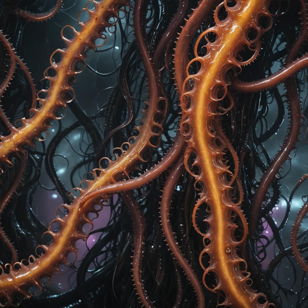 Alien Tentacles with Barbed Suckers