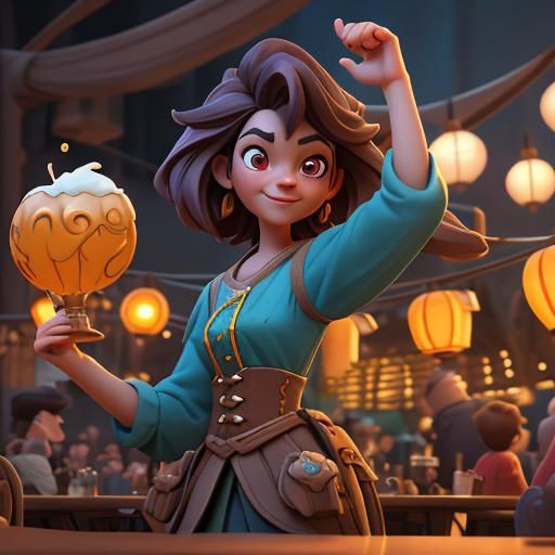 Oktoberfest Celebration in Festive 3D Concept Art