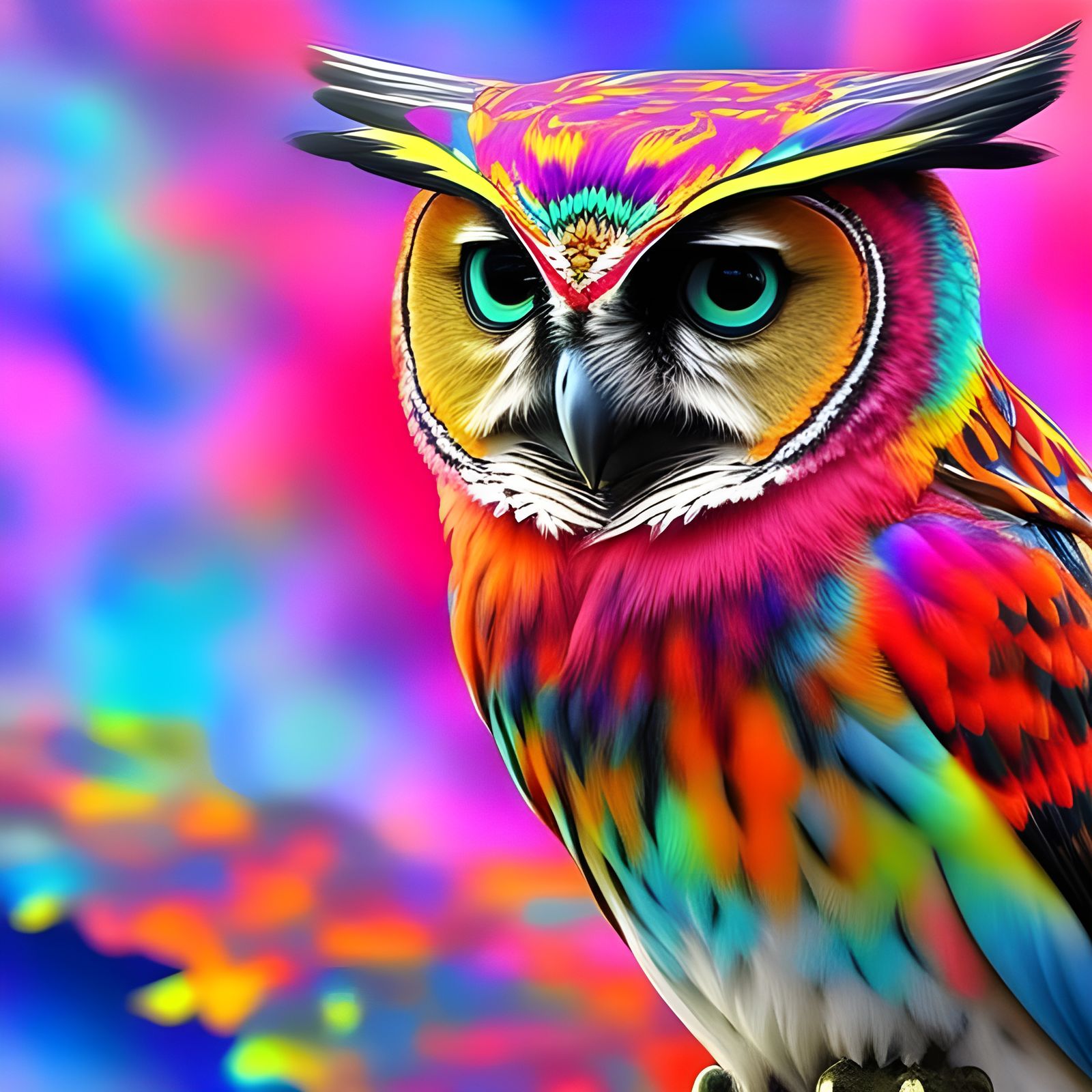 "Bifrost Owl: A Psychedelic Masterpiece"