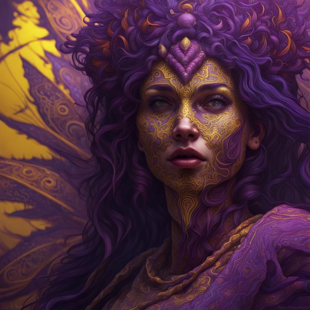 Fear Ayahuasca Crosshatching in Dark Fantasy Style