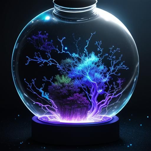 Thunder Strike in a Jar: Hyperrealistic Macro Photograph