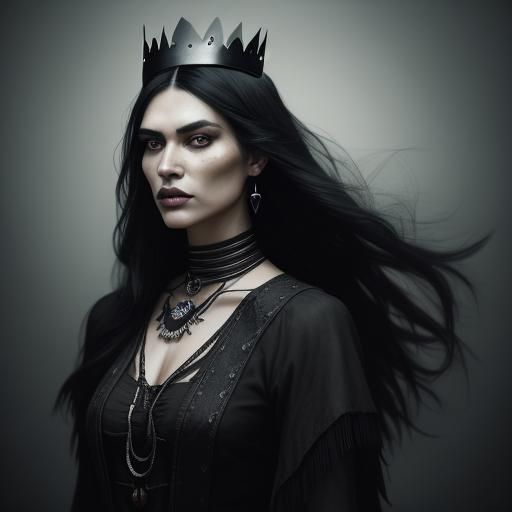 Gothic Native American Portrait in Volumetric Lighting