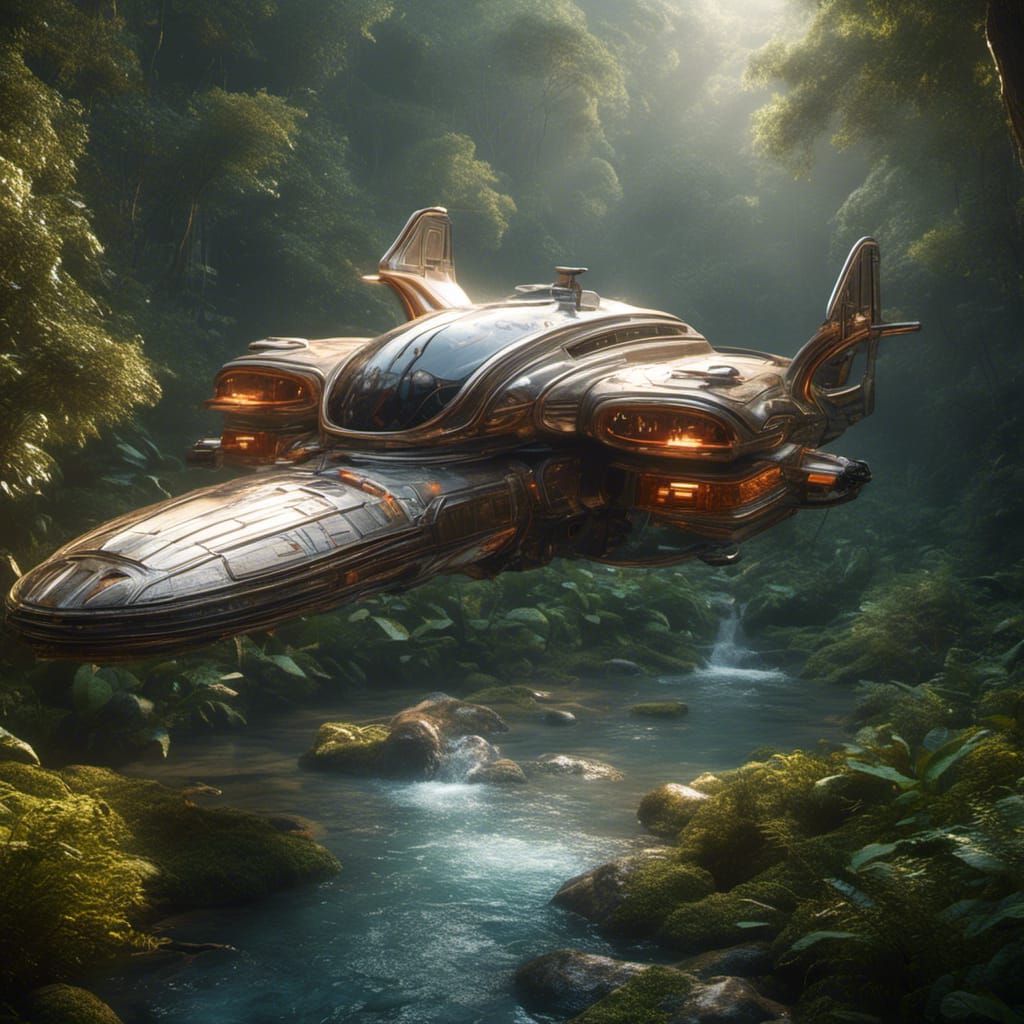 Buck Rogers' Spaceship in Retro-Futuristic Style