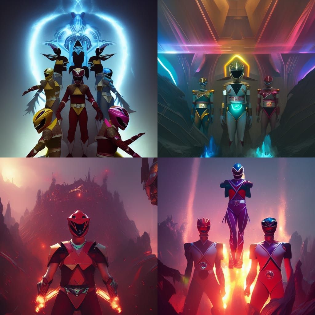 Power Rangers in Dark Fantasy Style