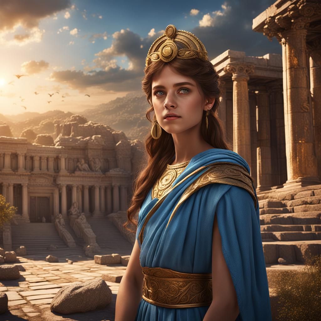 Teenage Girl as Greek Goddess Concept Art