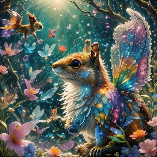 Surreal Squirrel Fishing on a Crystal River