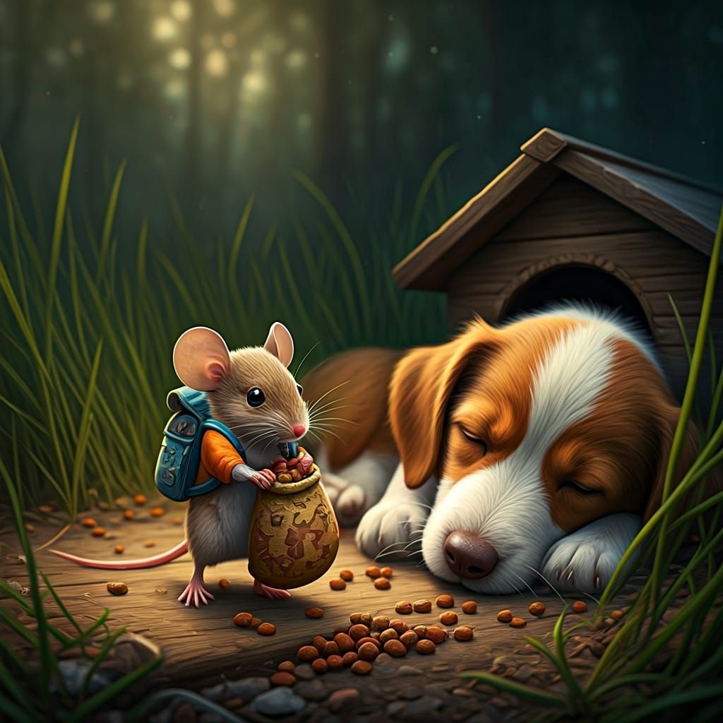 Mouse Backpack Adventure in Hyperrealism