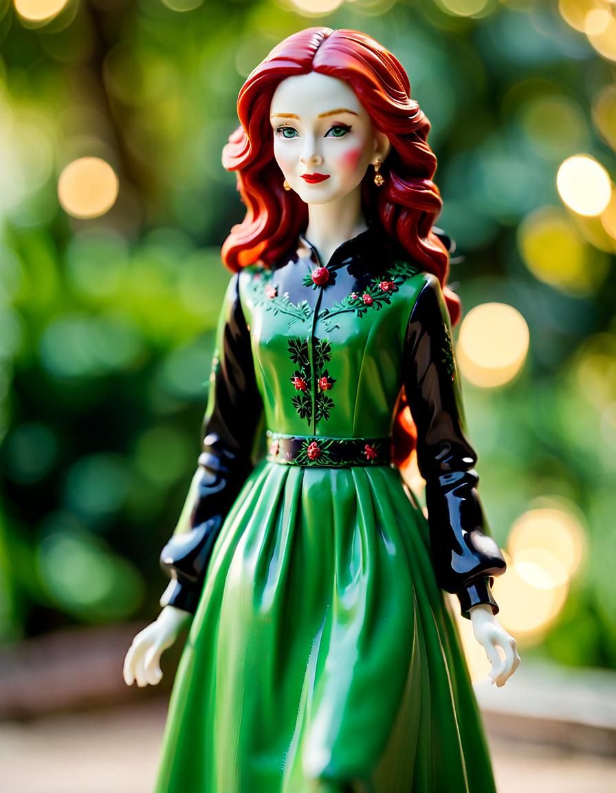 Porcelain Figurine of a Red-Haired Woman