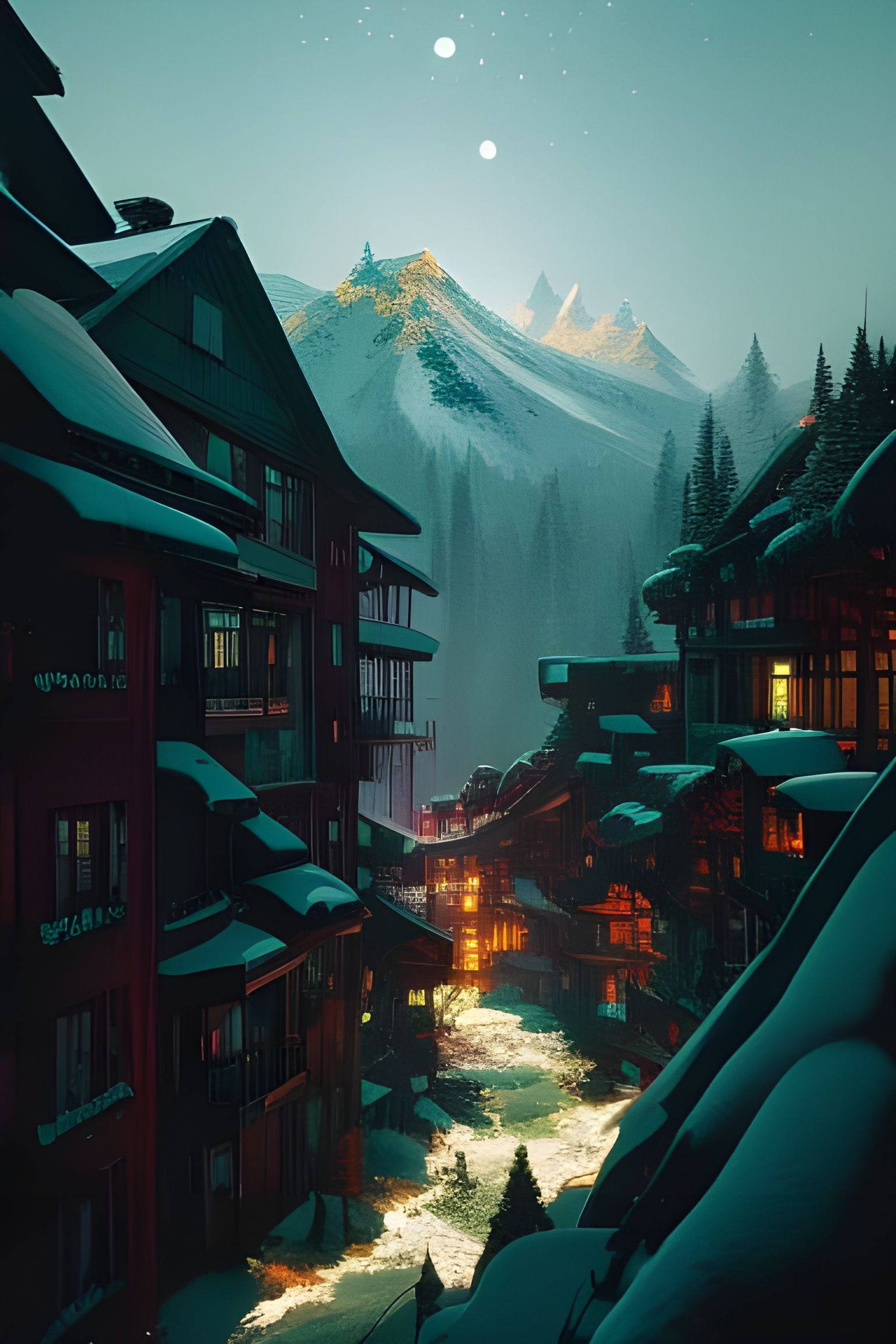 Snowy Mountain Valley: Detailed Winter Photography