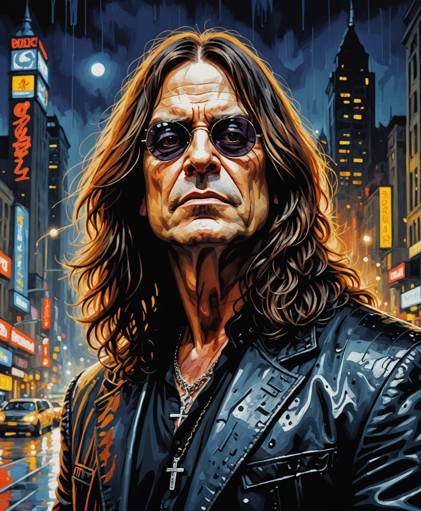 Ozzy Osbourne and Black Sabbath: Oil Painting Portrait