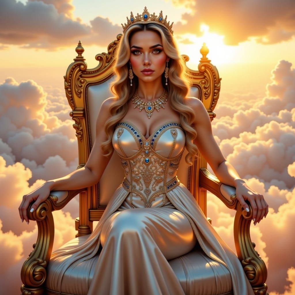 Regal Goddess on Majestic Throne