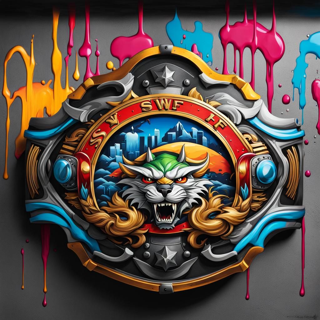 Hyperrealistic SWF North American Championship Belt in Graff...