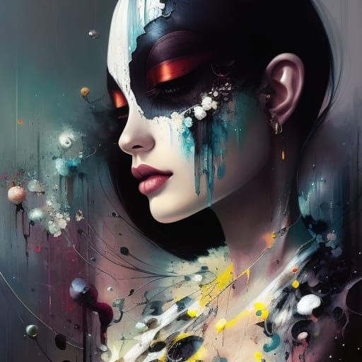 Synergistic Humans in Textured Speedpaint Style