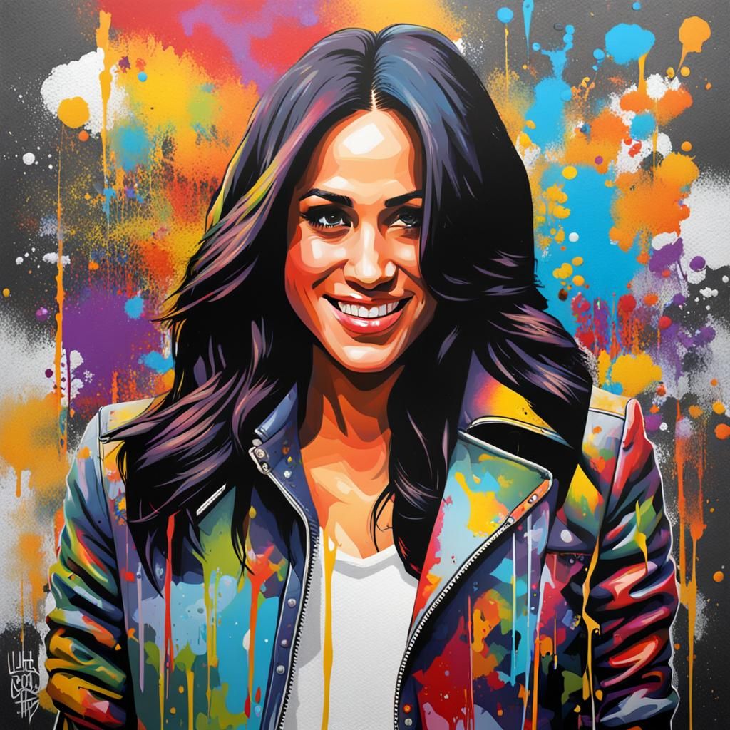 Meghan Markle Graffiti Art Portrait