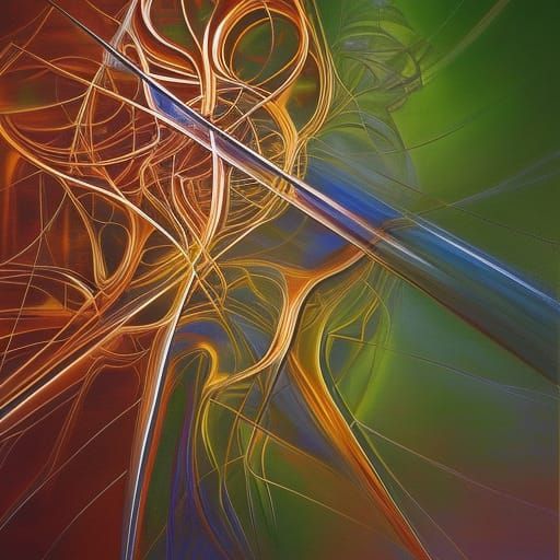 Solar System: Abstract Expressionist Oil Painting