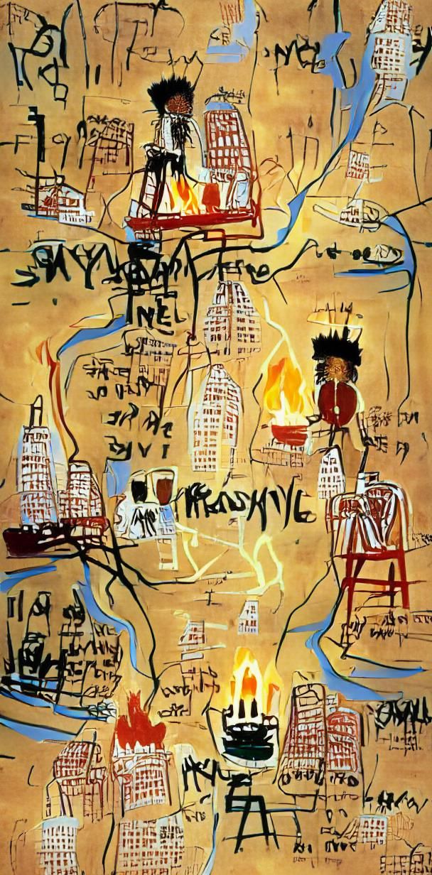 Abstract Painting in Neo-Expressionist Style