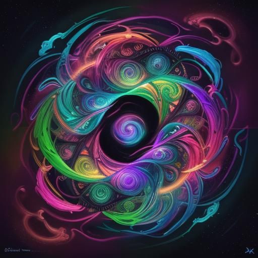 Joyful Alien in Psychedelic Cosmic Art