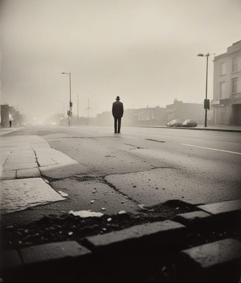 Monochrome Pinhole Portrait of Solitary Man