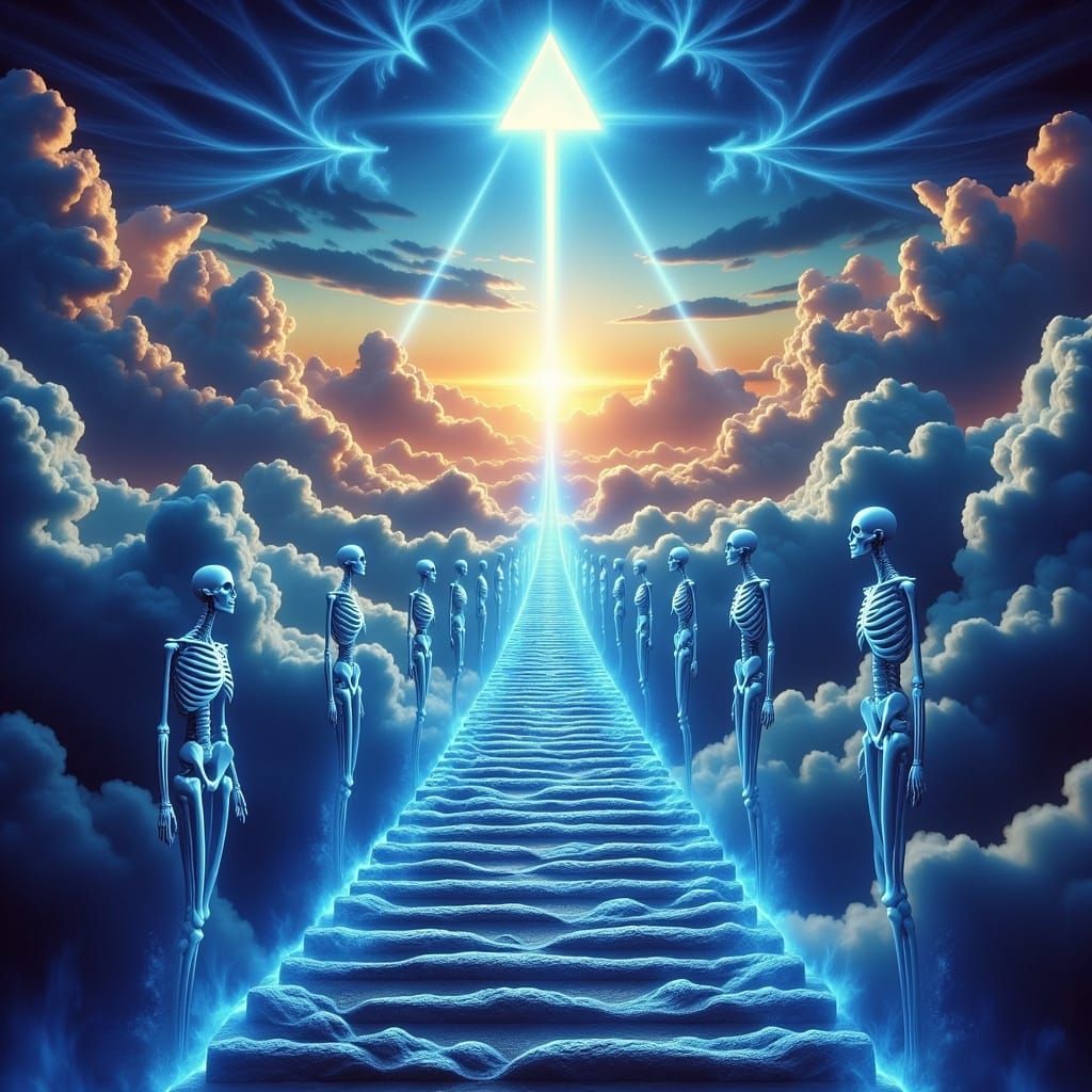 Surreal Godly Ascent in Warm Colors