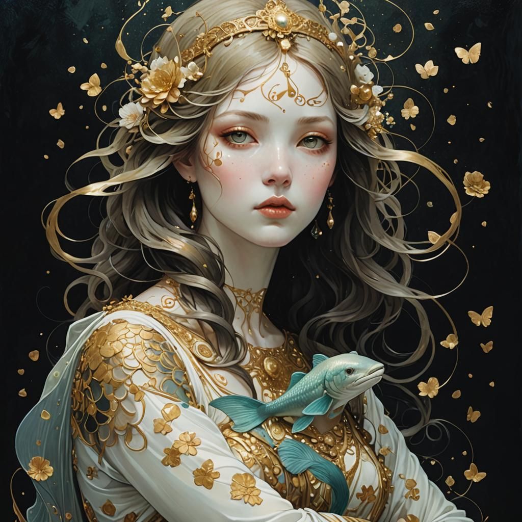 Ethereal Selkie Mermaid in Soft Romantic Style