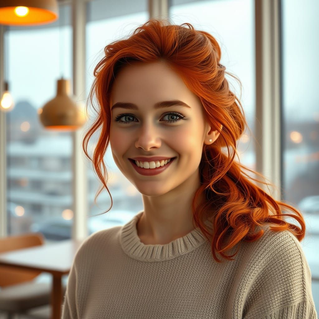 Radiant French Beauty in Warm Winter Ambiance