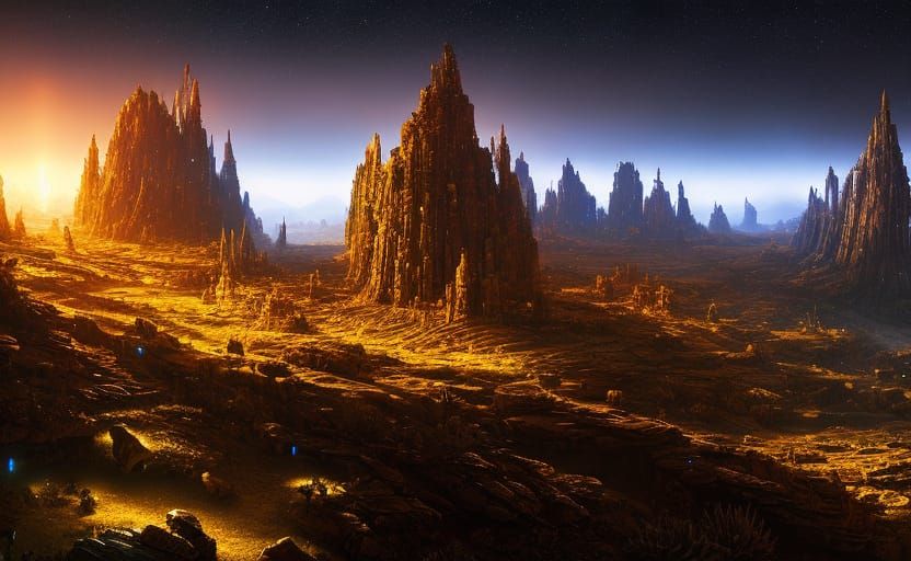 Abandoned Martian Settlement in Psychedelic Style