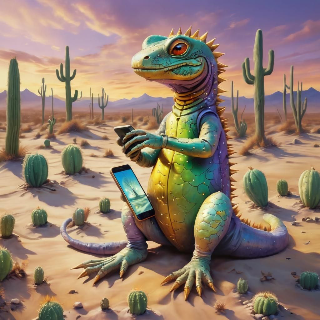 a lizard and his phone ____ 7