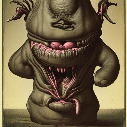 Grotesque Bloated Humanoid Amalgamation of Animal Features