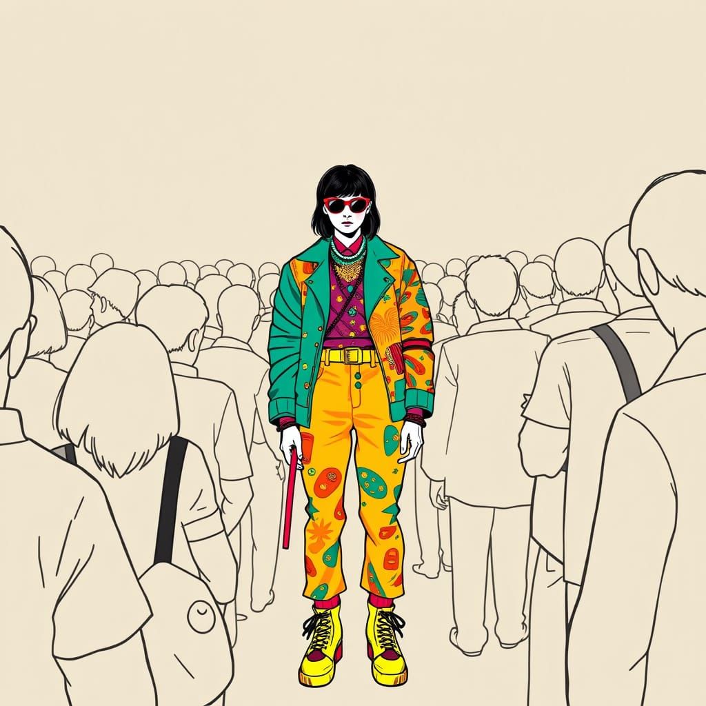 Vibrant Outcast in Bold Digital Art