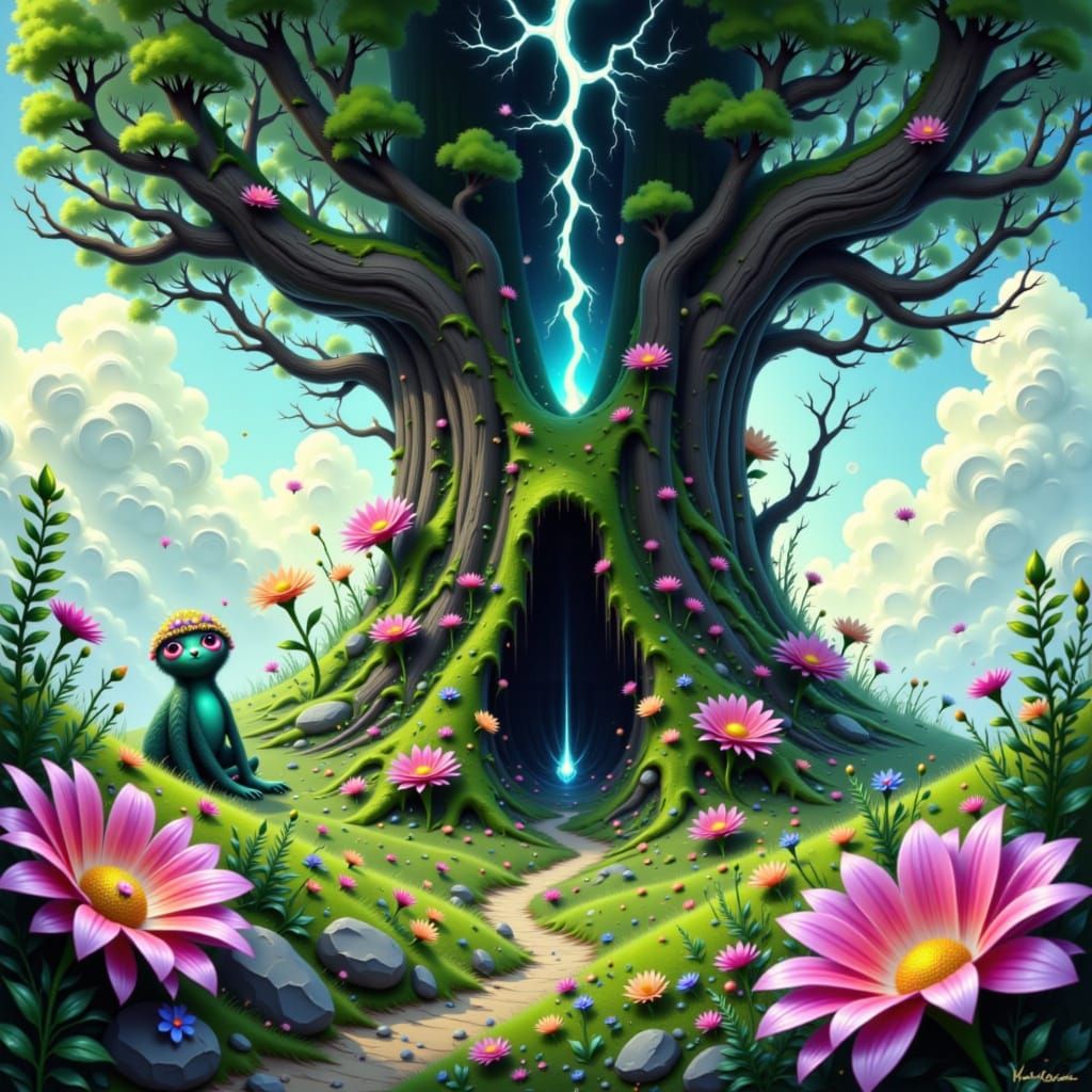 Moss Critter in Fantasy Landscape Inspired by Gurney