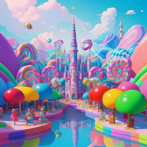 Mia in Candy Art Style: Digital Illustration