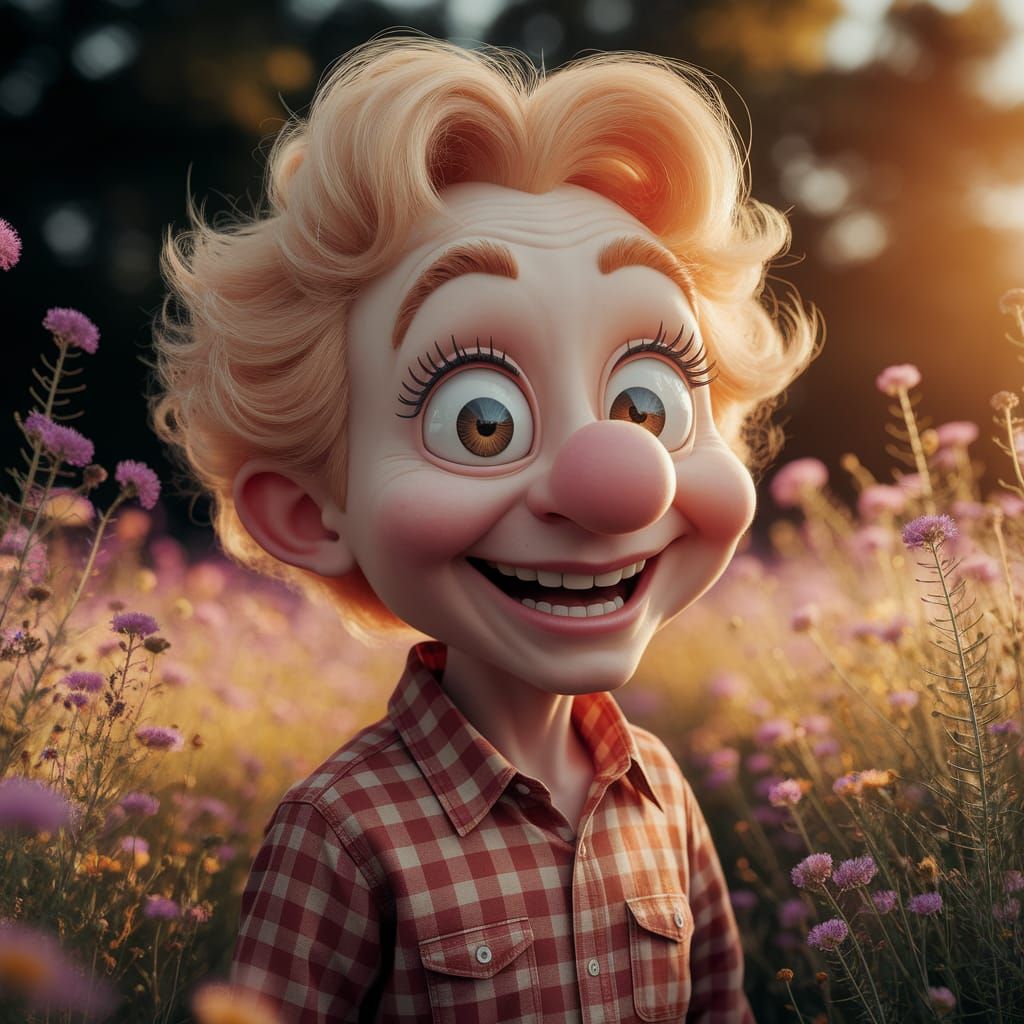 Cartoon Character Portrait in Rockwell Style