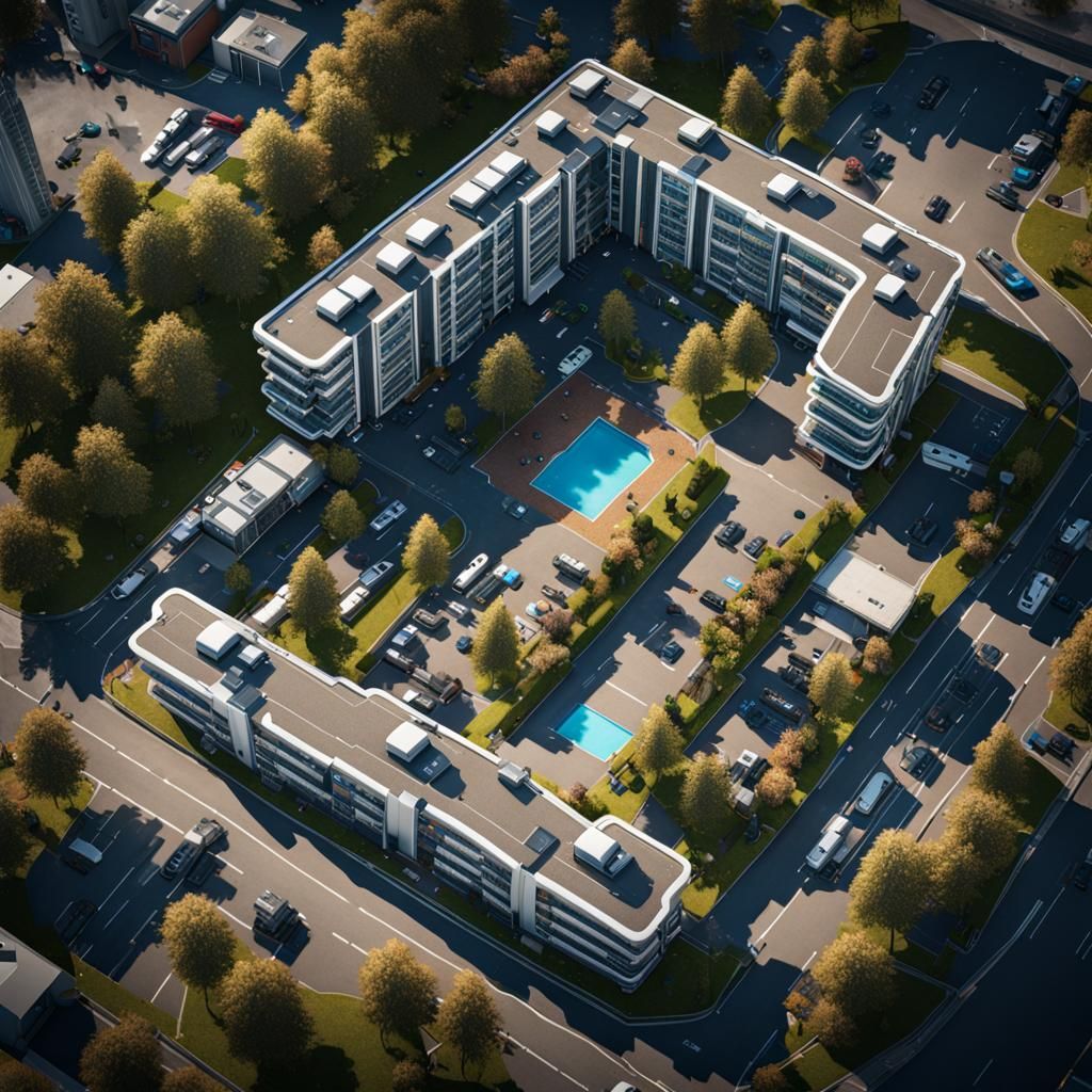 Cyberpunk Battlemap: Zurich Motel in Topview, 8K Render