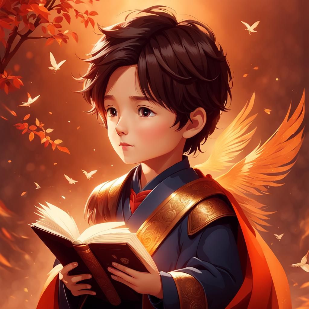 Cute Little Boy Storybook Illustration in Warm Colors