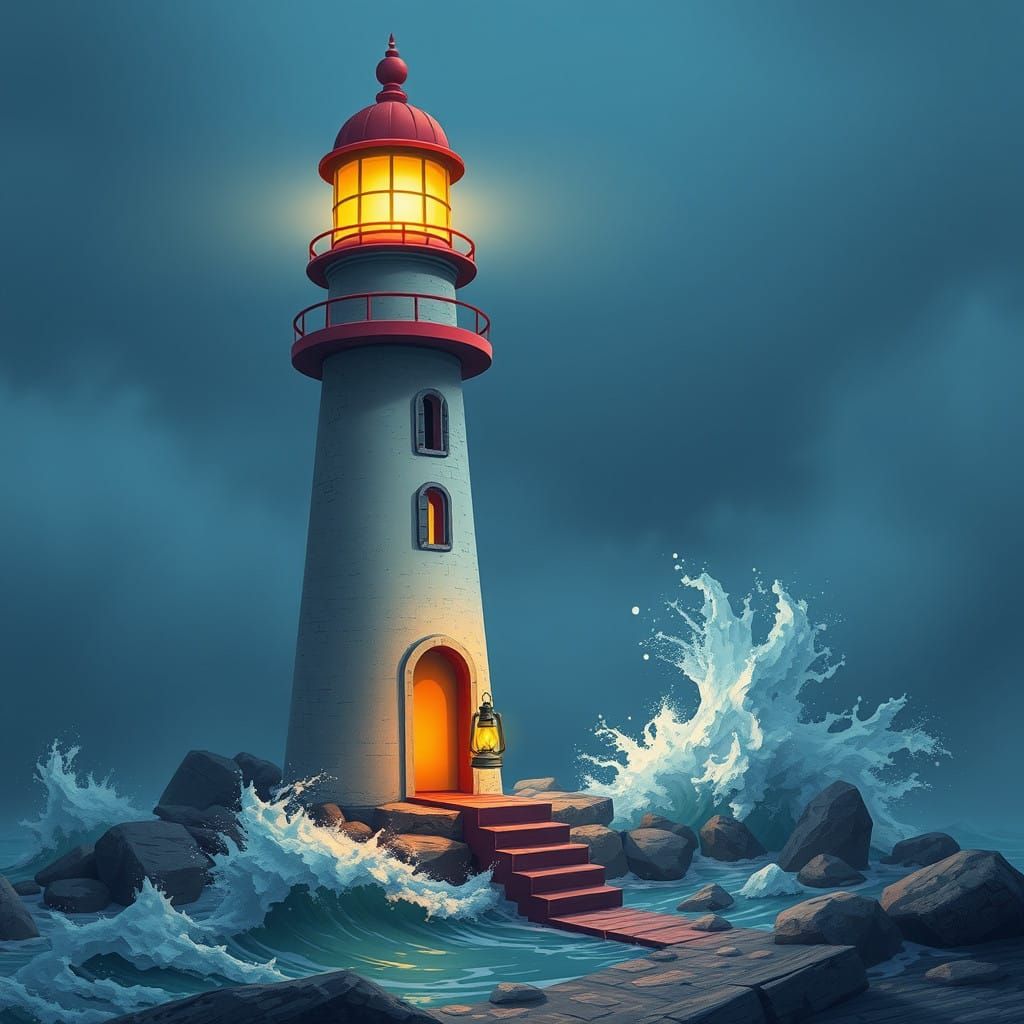 Forgotten Lighthouse in Candy Art Style