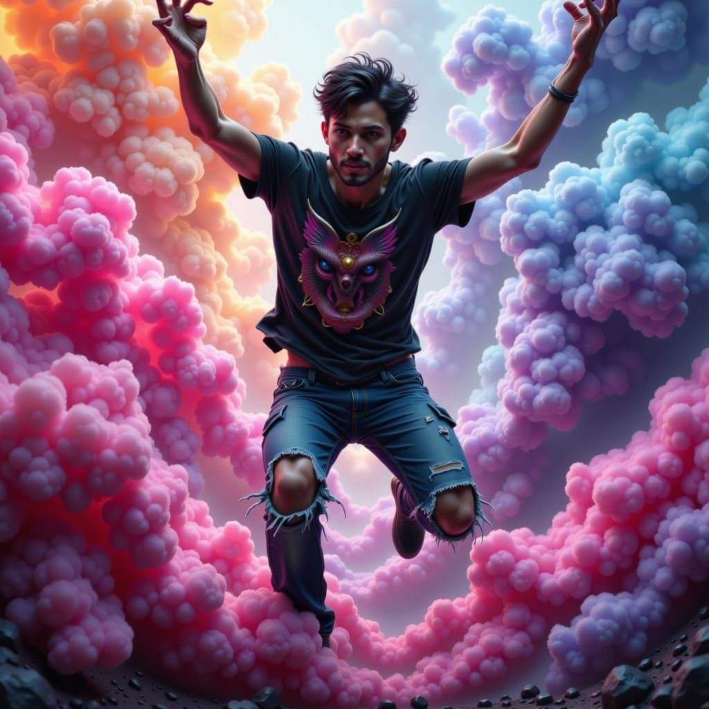 Man in Smoke: Futuristic and Emotive Art