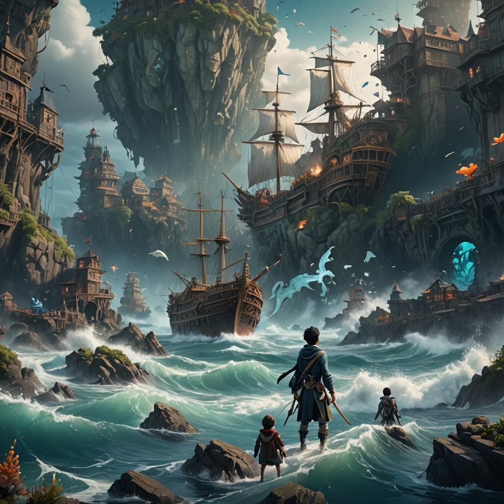 Fantastical Children of the Sea Matte Painting