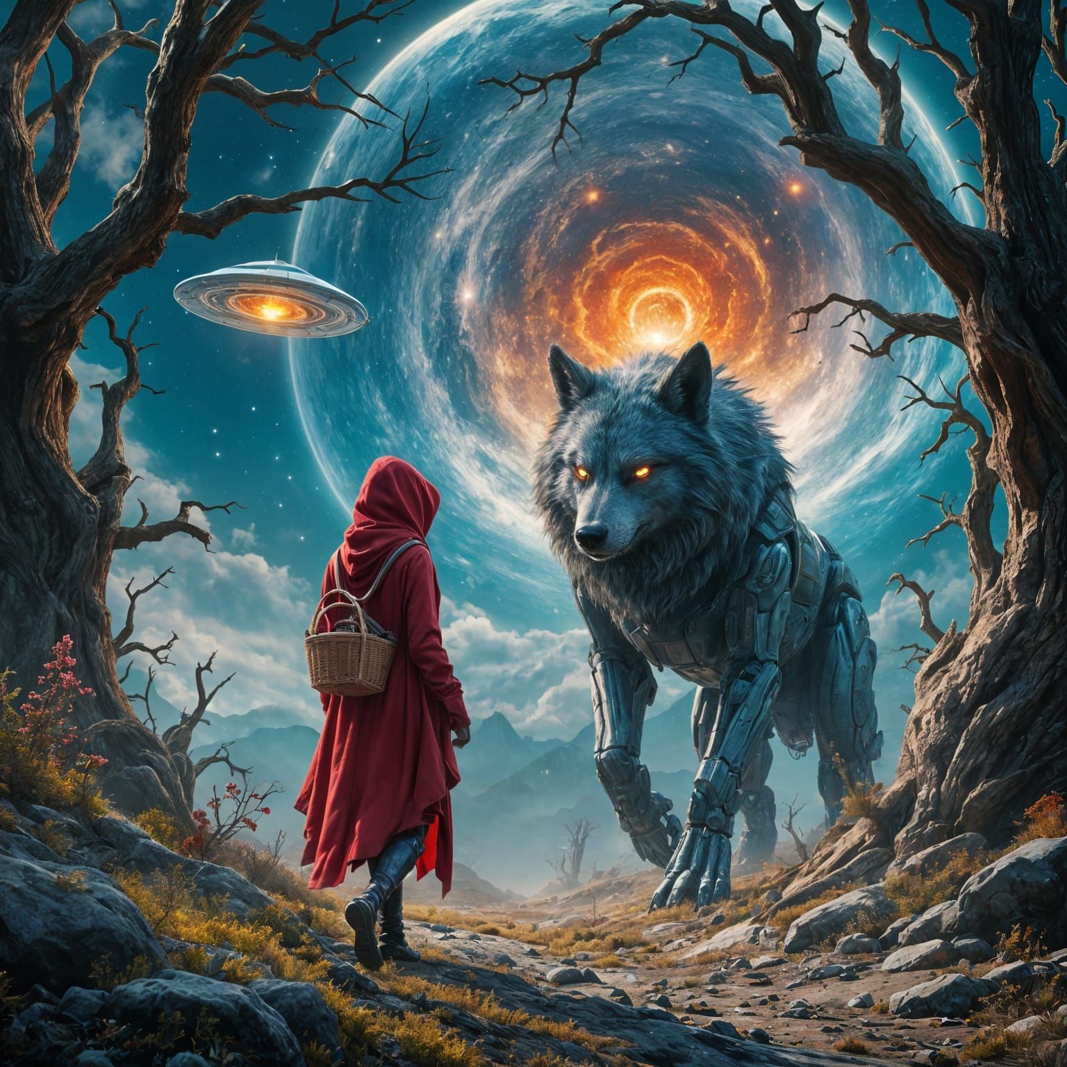 Android Red Riding Hood and Robotic Wolf