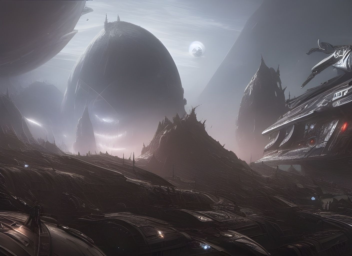 Futuristic Space Battle Between Humans and Nephilim