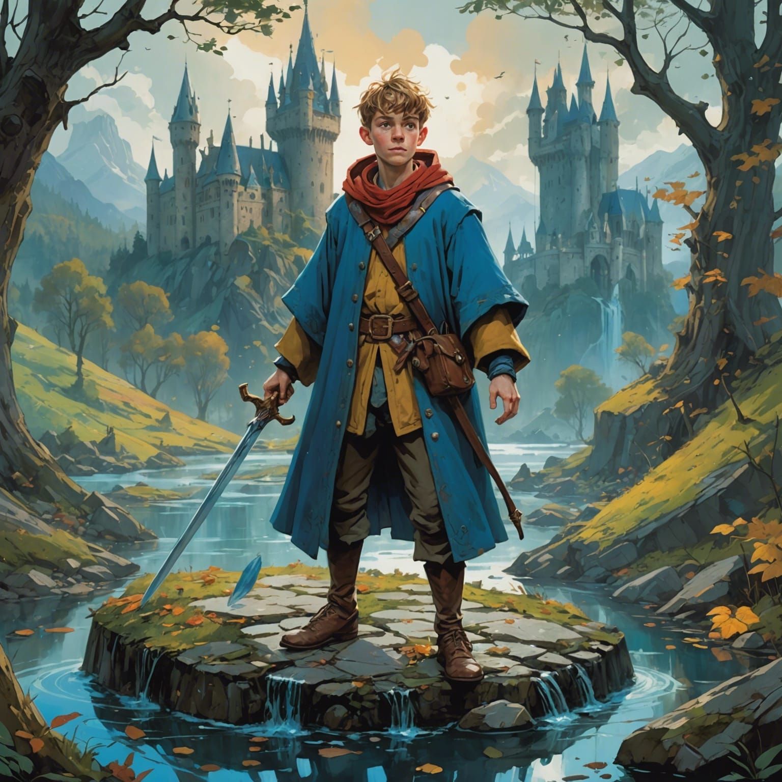 Arthur's Arrival in Camelot: Hyperdetailed Comic Art