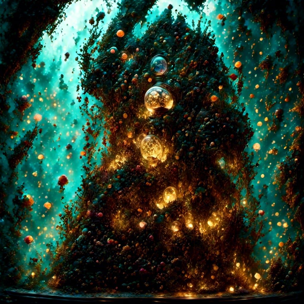 Cyborg Bartender in Mystical Anime Fantasy Style