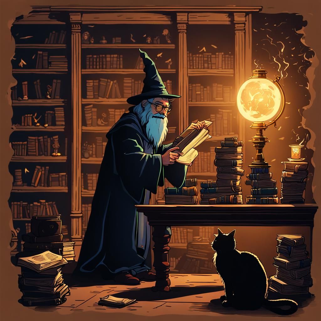 Wizard's Library: Magic Lantern Experiment, Cinematic Still