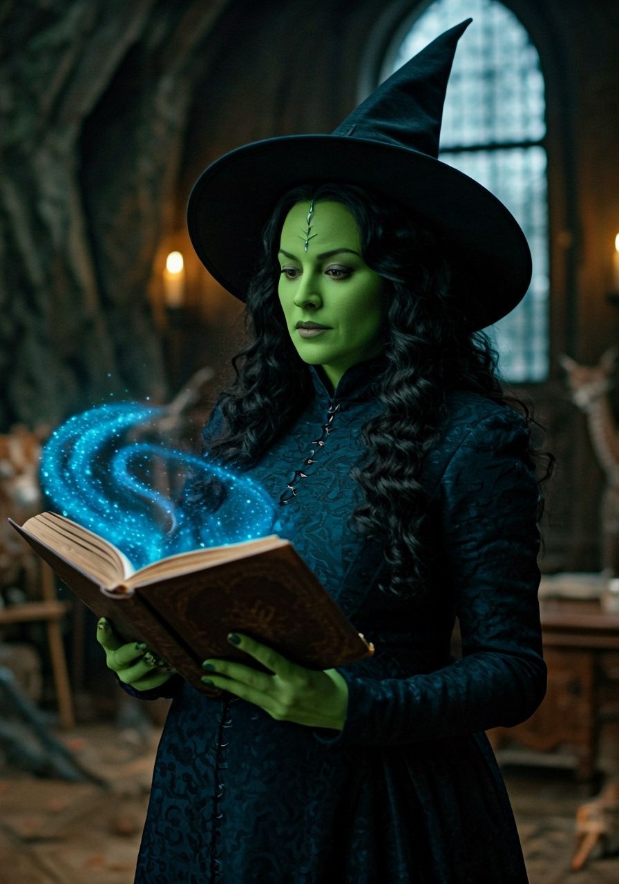 Pregnant Elphaba Casting Magic in Forest Cave