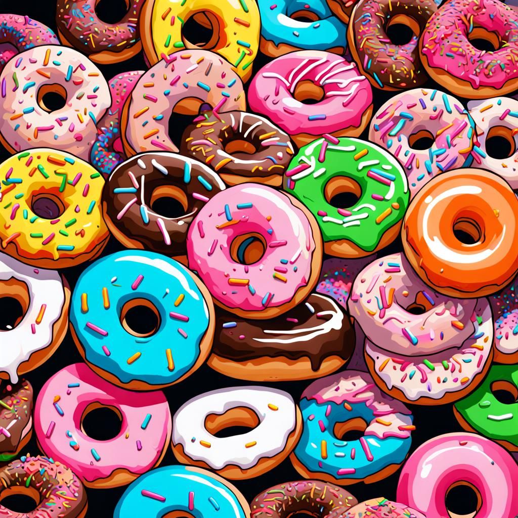 Colorful Donut Graffiti Art with Sprinkles