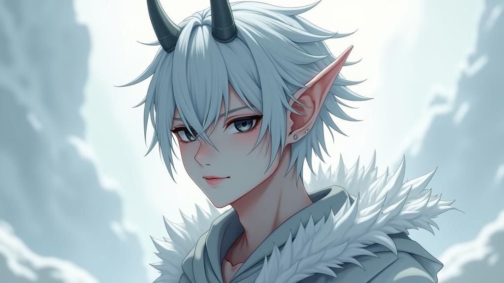 Anime Style Wight Demon with Platinum Hair