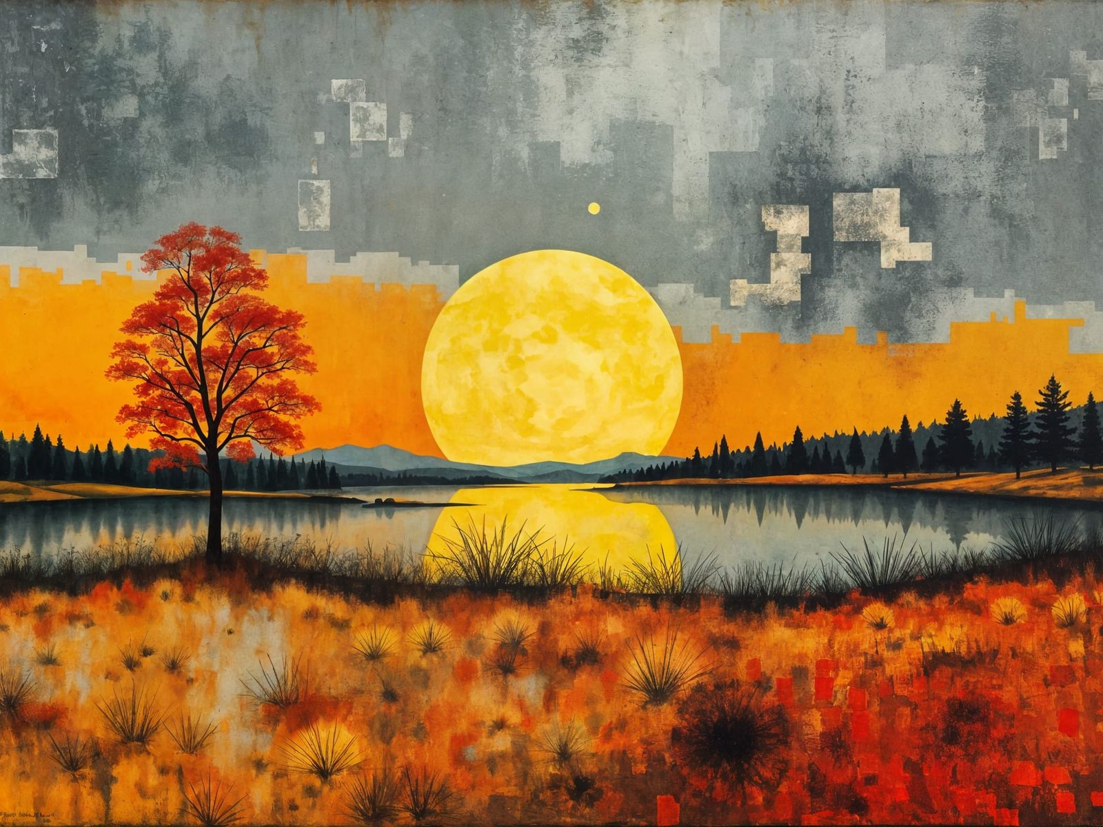 Organic Landscape in the Style of Paul Klee