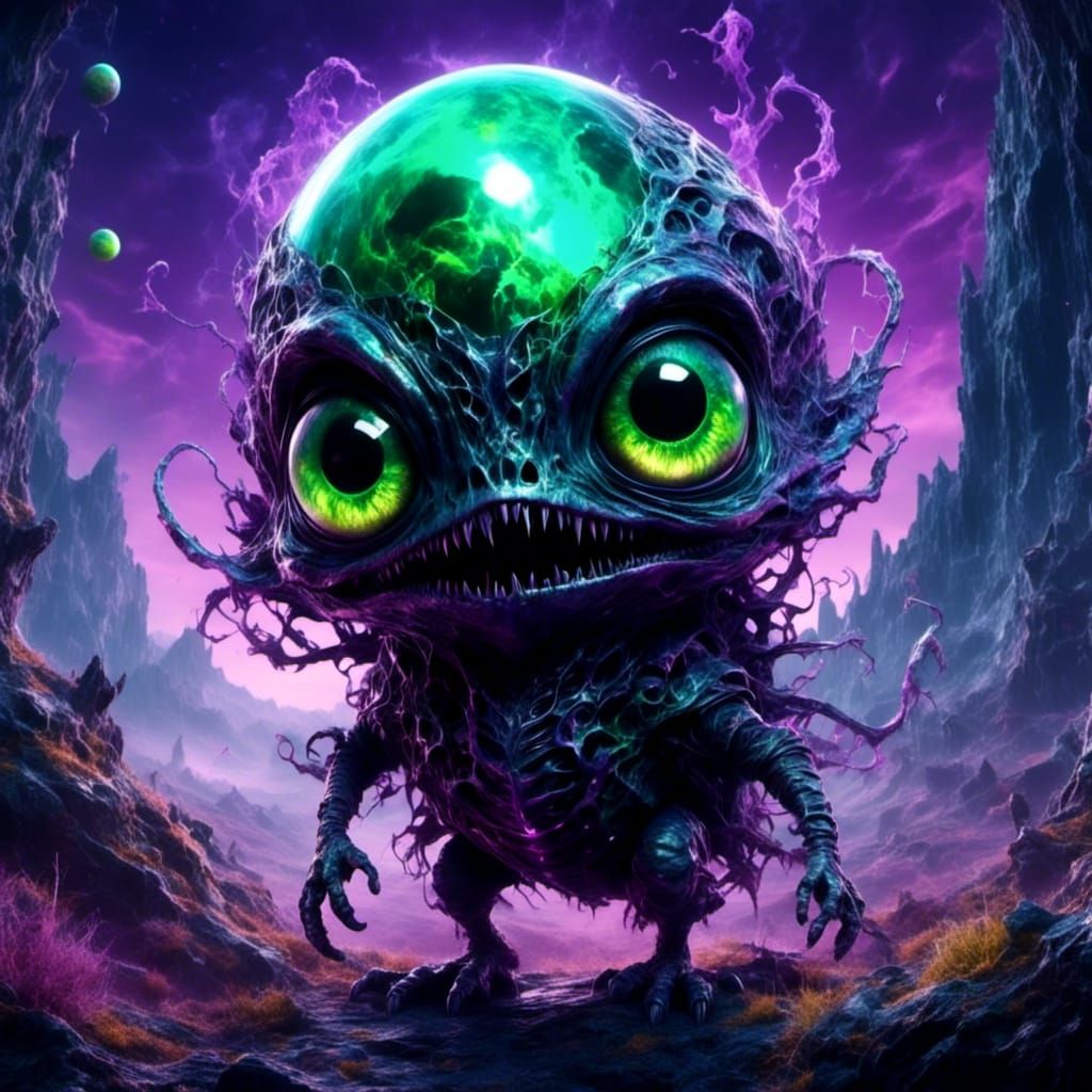 Ethereal Alien Hatching on Distant Planet